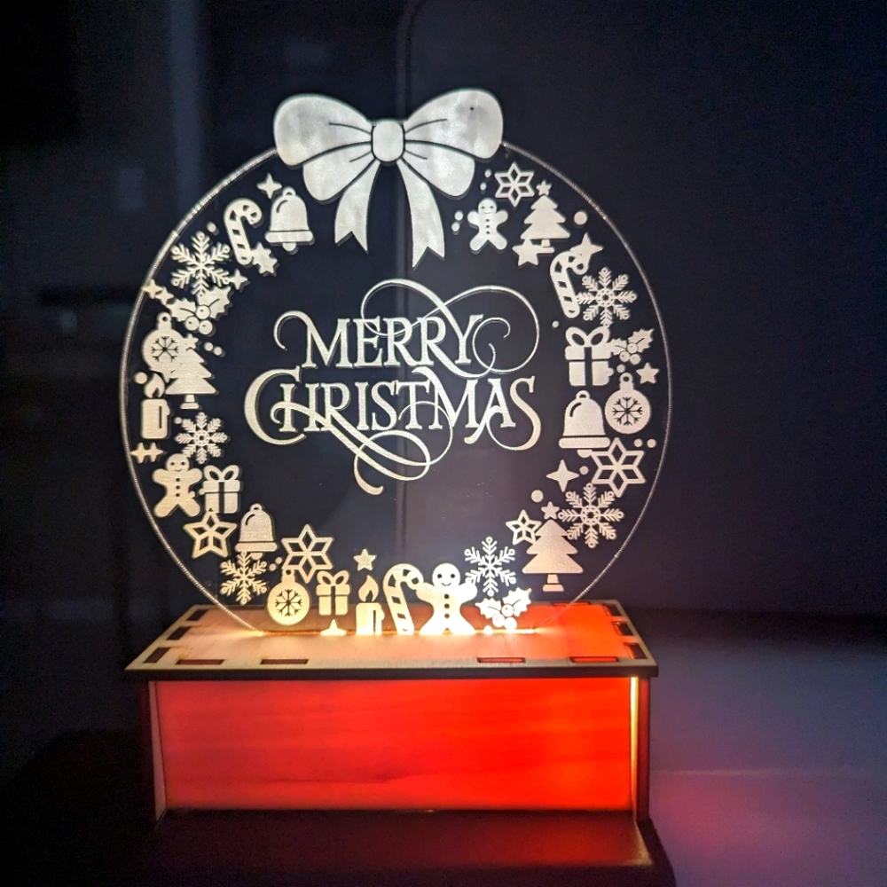 Acrylic decor with flameless LED light